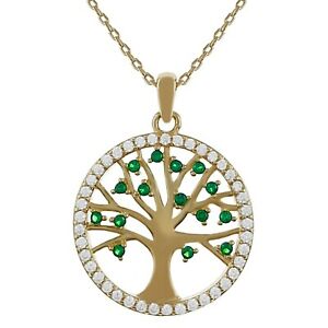 【貨物輸送無料】宝飾品・付属物 グリーンゴールドメッキジルコニウムチョイスロングールcollier arbre de vie plaque or et oxydes de zirconium verts  longueur au choix