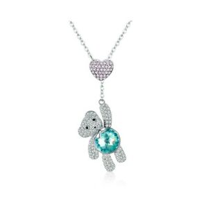 【送料無料】ジュエリー・アクセサリー ホワイトスワロフスキークリスタルシルバーベアラーペンダントネックレスcollier pendentif ourson orne de cristal de swarovski blanc et argent 925｜hokushin 19,586円