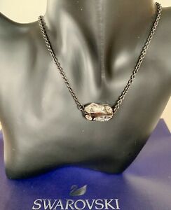 【貨物輸送無料】宝飾品・添え物 スワロフスキーシルバーワークショップネックレスクリスタルcollier atelier swarovski argente noirci cristaux blancs neuf authentique