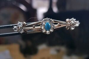 【送料無料】ジュエリー・アクセサリー オールドゴールドターコイズクリスタルブローチページトップvieux or broche turquoise cristal 19jhd top