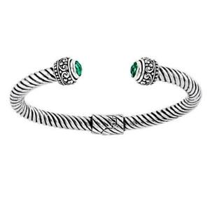 【貨物輸送無料】宝飾品・添え物 シルバースターリングブレスレットグリーンクォーツargent sterling bracelet avec vert quartz ab1027gq