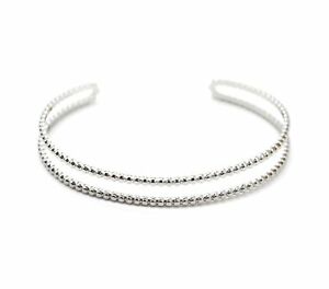 【送料無料】ジュエリー・アクセサリー ダブルバーモチーフシルバースチールポイントeブレスレットbc4115f bracelet jonc ajoure avec double barres motif points acier argente