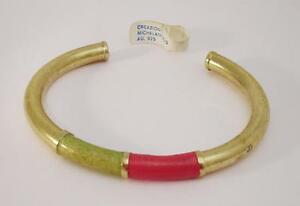 【送料無料】ジュエリー・アクセサリー ブラッチャーレリジドアルジェントドラトエラッカアフオコロッソジャロbracciale rigido argento 925 dorato e lacca a fuoco rossogiallo oma19