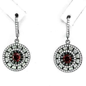 【送料無料】ジュエリー・アクセサリー グレナトシルバーローディエブラックイヤリングboucles doreille grenat argent 925 rhodie noir