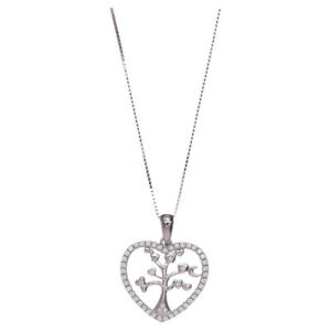 【貨物輸送無料】宝飾品・添え物 アーメンハートシルバーネックレスジルコンcollier amen coeur et argent 925 zircons blancs