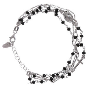【貨物輸送無料】宝飾品・付属物 シルバーブレスレットブラッククリスタルbracelet argent 925 cristaux noirs amen