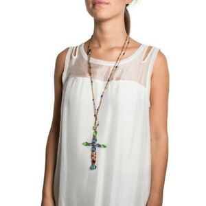 【貨物輸送無料】宝飾品・付属物 コリアーソティルクロワエリサカヴァレッティcollier sautoir croix multicolor elisa cavaletti elp160505517
