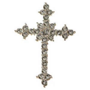 【貨物輸送無料】宝飾品・付属物 シルバークロスラインストーンcroix argent 925 et strass 3,5x4,5 珊