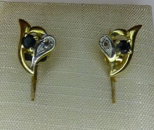【送料無料】ジュエリー・アクセサリー ゴールデンイヤリングサファイアジルコニウムルックdore boucles doreilles 585er saphir amp; zirconium regardez