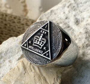 【送料無料】ジュエリー・アクセサリー スターリングシルバーインテリジェンスリングピンパッチsterling silver 925 british mi5 intelligence ring badge pin patch military d106 27,860円