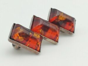 【送料無料】ジュエリー・アクセサリー ネオアールデコブローチシルバーヴィンテージアンバーbroche neoart deco en argent et ambre vintage