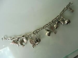 【送料無料】ジュエリー・アクセサリー シルバーブレスレットチャームブレスレットsublime,vieux bracelet argent bracelet de charme avec 11 beaux
