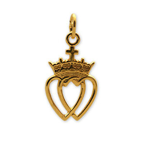 【送料無料】ジュエリー・アクセサリー ダブルハートゴールドメッキペンダントヴァンデpendentif plaque or double coeur vendeen, vendee