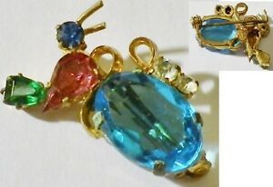 【送料無料】ジュエリー・アクセサリー ジュエルブローチヴィンテージゴールドカボションクリスタルbroche bijou vintage oiseaux couleur or cabochon cristal 292
