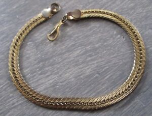 【貨物輸送無料】宝飾品・添え物 ヴィンテージブレスレットメッシュソフトフラットミラーancien bracelet bijou vintage couleur vieil or maille miroir plate souple 3365