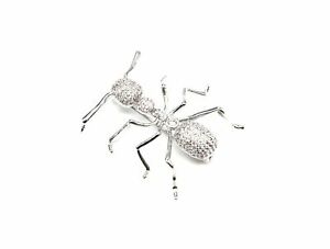 【送料無料】ジュエリー・アクセサリー シルバージルコニウムボディアントピンブローチbr321e broche epingle fourmi avec corps strass zirconium argente