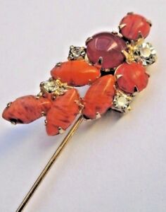 【送料無料】ジュエリー・アクセサリー ヴィンテージピンpic epingle a cravate chapeaux bijou vintage cristaux porcelaine marbre *2510