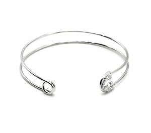 【送料無料】ジュエリー・アクセサリー シルバースチールストラスナニーピンヨンクアジュレブレスレットbc4151f bracelet jonc ajoure avec epingle a nourrice strass acier argente
