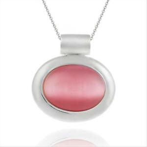 【送料無料】ジュエリー・アクセサリー シルバーピンクキャットアイオーバルペンダント925 argent rose de chat eye pendentif ovale
