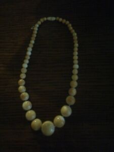 【送料無料】ジュエリー・アクセサリー パールフォールネックレスancien collier en chute de perle os matiere precieuse avant 1890 40 cm 47 perles