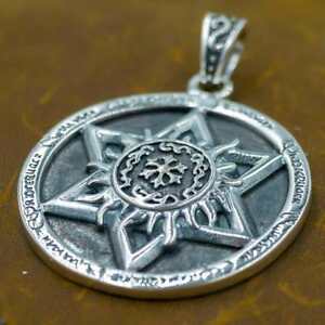 【貨物輸送無料】宝飾品・付属物 デビッドスターサンスターリングシルバー38g huge david star sun witch authentic genuine 925 sterling silver 銀 pendant