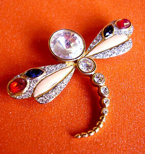 【送料無料】ジュエリー・アクセサリー ヴィンテージバレンティーノガラヴァーニブローチトンボドラゴン417    vintage valentino garavani  brooch  libellule dragonfly