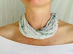 【貨物輸送無料】宝飾品・付属物 マルチブリンローマネックレスガーナガラスパールmultibrins collier romain et ghanain verre perles 男女兼用アクセサリー-その他