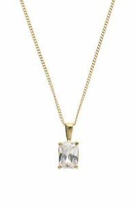 【送料無料】ジュエリー・アクセサリー ゴールドオブロングジルコンハンギングアンドチェーン9ct or oblong zircone moulage pendentif et chaine