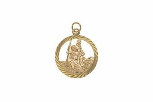 【送料無料】ジュエリー・アクセサリー ゴールドペンダントセントクリストフチャーム9ct or pendentif st christophe charme