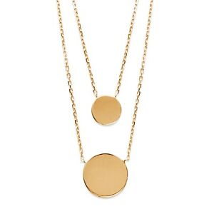 【貨物輸送無料】宝飾品・付属物 ブリラシスダブルゴールドメッキトローチネックレスcollier brillaxis double pastille plaque or ジュエリー・アクセサリー-男女兼用アクセサリー-その他