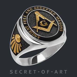 【貨物輸送無料】宝飾品・添え物 フライマウラーリングシルバーイエスメイソンfreimaurer ring argent 925 af jesus ancient free accepted macons