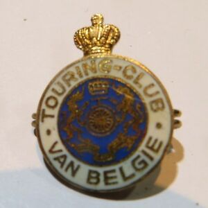 【貨物輸送無料】宝飾品・付属物 メッキツーリングクラブファンベルギーブローチbroche ≪ touring club van belgie ≫ avec ceramique  plaque or