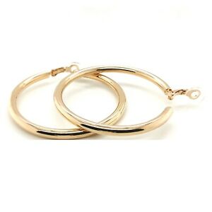 【送料無料】ジュエリー・アクセサリー ゴールドクレオールクリップイヤリングboucles doreilles clip creoles dorees 55 mm