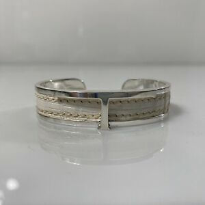 【貨物輸送無料】宝飾品・添え物 ホワイトトッドレザーシルバートカゲスターリングカフブレスレットr1281110 neuf tods blanc cuir lezard argent sterling 6 manchette bracelet