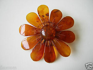 【送料無料】ジュエリー・アクセサリー アンバーブローチアンバーブローチgrand miel nature ambre fleurs broche 10,4 g veritable ambre broche