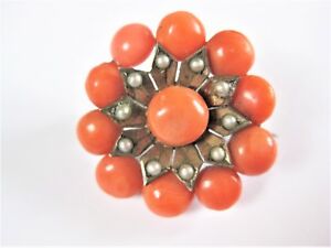【貨物輸送無料】宝飾品・添え物 ブローチサンゴサペルルヘンantique broche avec coraux et saatperlchen, 5,47 g