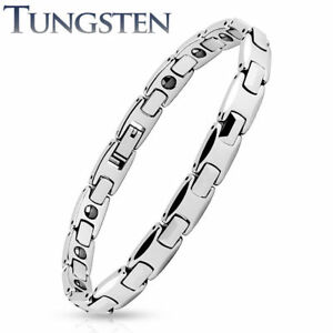 【貨物輸送無料】宝飾品・添え物 タングステンシルバーブレスレットaf bracelet en argent tungstene tungstene h gauche longueur 粍  200