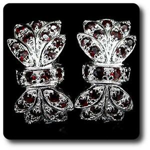 【貨物輸送無料】宝飾品・付属物 グレナトシルバーブーキュースシルバーboucles doreille grenat  argent 925