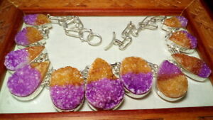 【貨物輸送無料】宝飾品・添え物 デラシモチャパドデプラタコンドルサスcollar de racimo chapado de plata con drusas