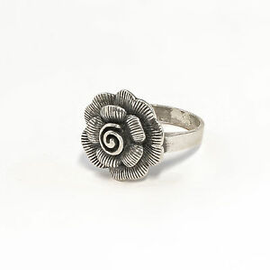 【貨物輸送無料】宝飾品・添え物 シルバーリングローズフラワー9901422 925er bague argent rose fleur gr 55