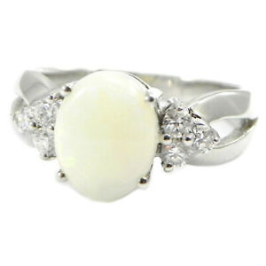 【貨物輸送無料】宝飾品・添え物 プロモーションシルバーリングオパールホワイトpromo 35, bague argent deesse opale blanc