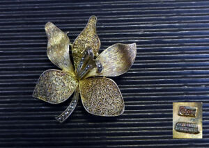 【貨物輸送無料】宝飾品・添え物 ブローチテオドールファーナーゴールデンライトシルバーbroche  theodor fahrner 925er argent leger dore