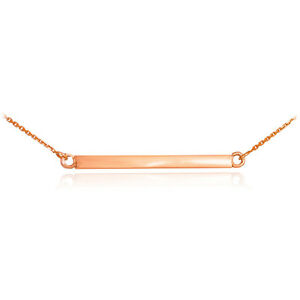 【貨物輸送無料】宝飾品・付属物 ローズストレートバーカラー14k or rose droit horizontal barre collier fait aux usa