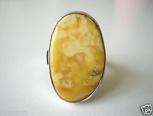【貨物輸送無料】宝飾品・添え物 シルバーリングマーブルバタースコッチネイチャーアンバー925 bague argent m marbre butterscotch nature ambre 8,9 g17,9 粍