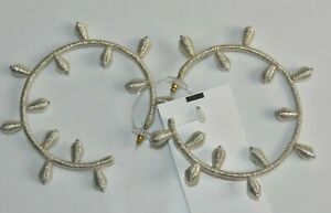 【貨物輸送無料】宝飾品・付属物 ナインオスカーデラレンタコルドングランドイヤリングクレオールズシルバーneuf oscar de la renta cordon or grand boucles doreilles creoles argent