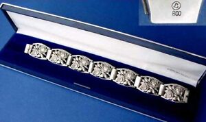 【送料無料】ジュエリー・アクセサリー スプレンディダスブレスレットケースバラシルバーsplendide bracelet en etui, roses decoration,800er argent,1950er annees b802 32,370円