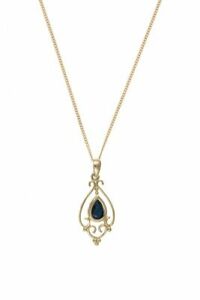 【送料無料】ジュエリー・アクセサリー ゴールドサファイアペンダントチェーンイン9ct or veritable saphir pendentif et chaine en