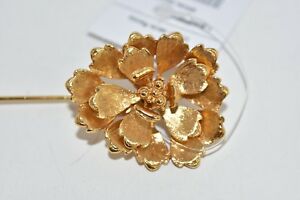 【貨物輸送無料】宝飾品・付属物 ナインオスカーデラレンタゴールドブローチneuf oscar de la renta floraison epais fleur broche or