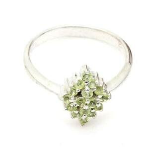 【貨物輸送無料】宝飾品・付属物 ペリドットリングシルバーbague peridot  argent 925