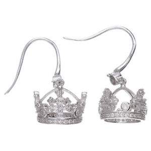 【貨物輸送無料】宝飾品・添え物 ペンダントリングジルコンboucles pendentifs amen avec couronne argent 925 zircons blancs